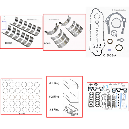 Enginetech RMC207AP Engine ReMain Kit for 1996-1999 Pontiac 207 3.4L V6 .040" Over Bore (3.660")