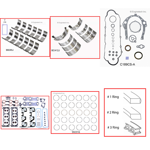 Enginetech RMC207BP Engine ReMain Kit for 2000-2003 Chevy 207 3.4L V6 .020" Over Bore (3.640")