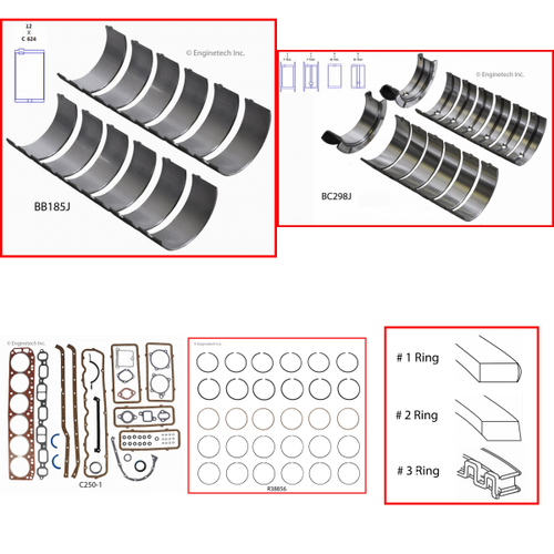 Enginetech RMC250B Engine ReMain Kit for 1968-1978 Chevy 250 4.1L V6 .060" Over Bore (3.935")