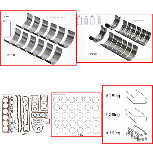 Enginetech RMC292BP Engine ReMain Kit for 1968-1989 GMC 292 4.8L V6 .060" Over Bore (3.935")
