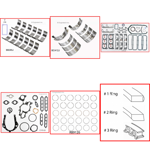 Enginetech RMC173C Engine ReMain Kit for 1985-1986 Chevy 173 2.8L V6 .040" Over Bore (3.545")