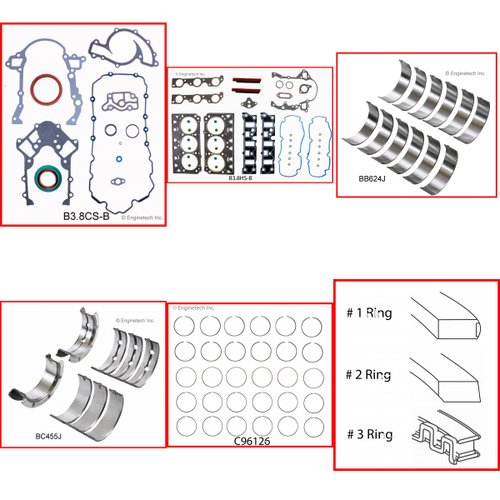 Enginetech RMB3800JP Engine ReMain Kit for 2000-2003 Buick 3800 3.8L V6 Standard Bore (3.800")