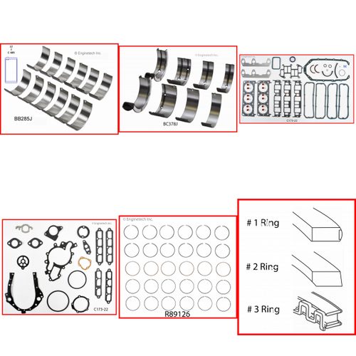 Enginetech RMC173B Engine ReMain Kit for 1985-1985 Chevy 173 2.8L V6 .030" Over Bore (3.535")