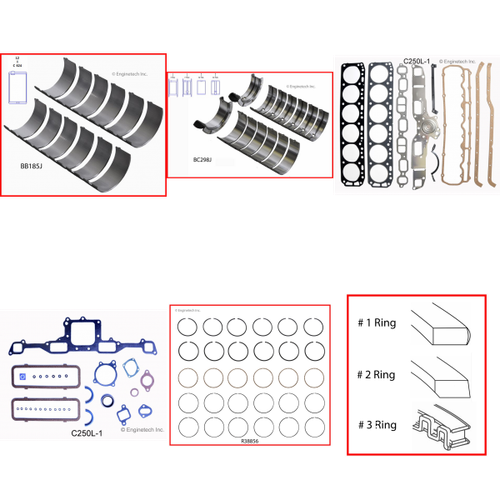 Enginetech RMC250C Engine ReMain Kit for 1975-1984 Chevy 250 4.1L V6 .030" Over Bore (3.905")