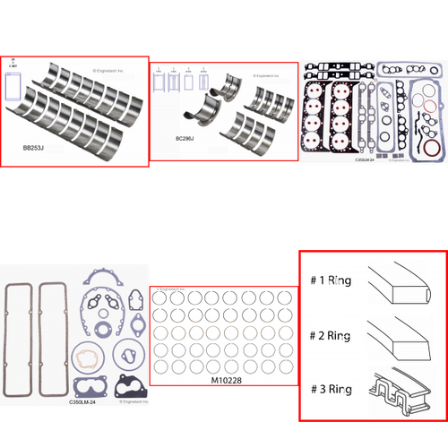 Enginetech RMC350CP Engine ReMain Kit for 1990-1993 Chevy 350 5.7L V8 .040" Over Bore (4.040")