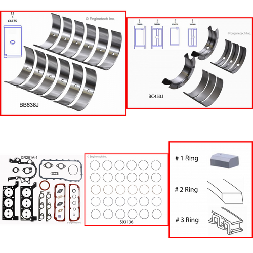 Enginetech RMCR201AP Engine ReMain Kit for 1998-2000 Dodge 3.3L V6 Standard Bore (3.660")