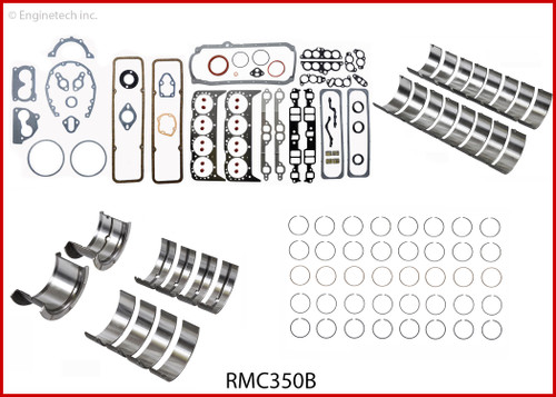 Enginetech RMC350B Engine ReMain Kit for 1986-1995 Chevy 350 5.7L V8 Standard Bore (4.000")