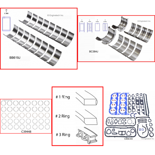 Enginetech RMC366P Engine ReMain Kit for 1969-1990 Chevy 366 6.0L V8 .030" Over Bore (3.970")