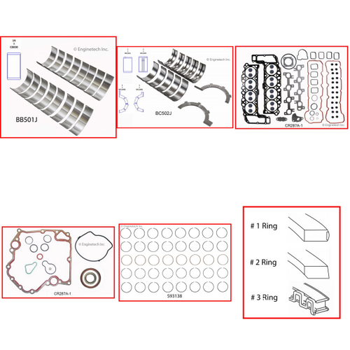 Enginetech RMCR287AP Engine ReMain Kit for 2004-2007 Dodge 4.7L V8 .040" Over Bore (3.700")