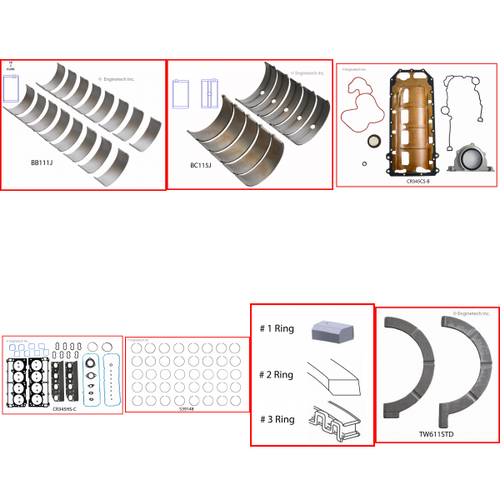 Enginetech RMCR345CP Engine ReMain Kit for 2009-2011 Dodge 5.7L V8 .030" Over Bore (3.945")