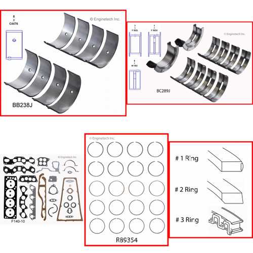 Enginetech RMF121 Engine ReMain Kit for 1983-1986 Ford 121 2.0L 4-Cyl .040" Over Bore (3.555")