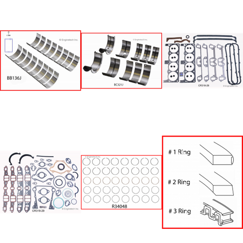 Enginetech RMCR340A Engine ReMain Kit for 1968-1973 Plymouth 5.6L V8 Standard Bore (4.040")