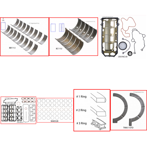 Enginetech RMCR370AP Engine ReMain Kit for 2005-2010 Dodge 6.1L V8 .020" Over Bore (4.075")