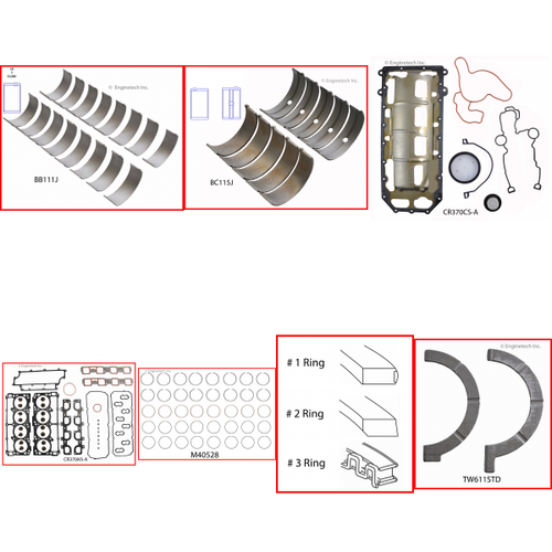 Enginetech RMCR370BP Engine ReMain Kit for 2006-2010 Jeep 6.1L V8 Standard Bore (4.055")