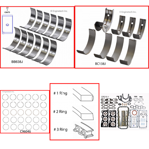 Enginetech RMCR215AP Engine ReMain Kit for 1996-1997 Chrysler 3.5L V6 .010" Over Bore (3.790")