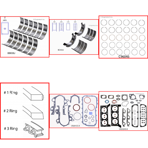 Enginetech RMCR3.8AP Engine ReMain Kit for 2001-2004 Chrysler 3.8L V6 .010" Over Bore (3.790")