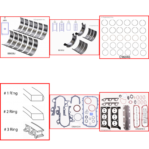 Enginetech RMCR3.8CP Engine ReMain Kit for 2004-2007 Chrysler 3.8L V6 .020" Over Bore (3.800")