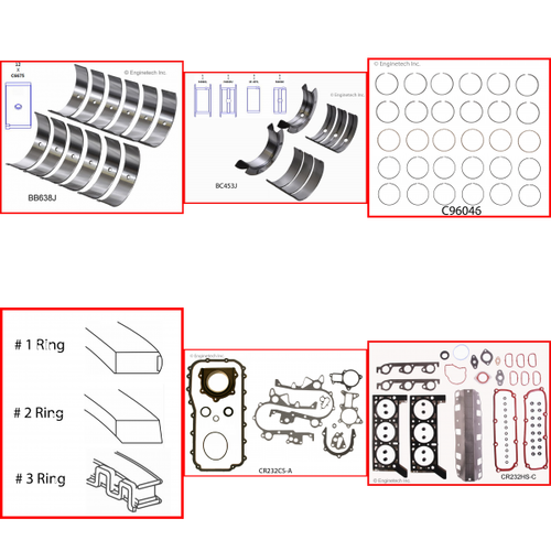 Enginetech RMCR3.8DP Engine ReMain Kit for 2008-2010 Chrysler 3.8L V6 Standard Bore (3.780")