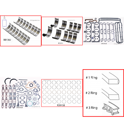 Enginetech RMCR318A Engine ReMain Kit for 1970-1973 Dodge 5.2L V8 .020" Over Bore (3.930")