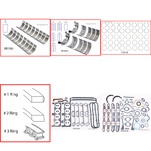 Enginetech RMCR318BP Engine ReMain Kit for 1974-1989 Dodge 5.2L V8 Standard Bore (3.910")