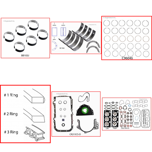 Enginetech RMCR215JP Engine ReMain Kit for 2005-2006 Chrysler 3.5L V6 .020" Over Bore (3.800")