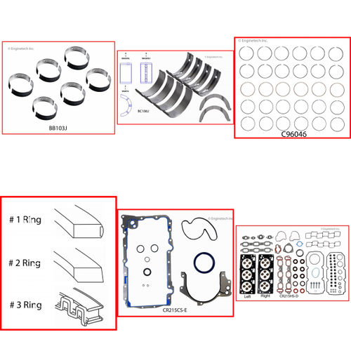 Enginetech RMCR215DP Engine ReMain Kit for 2005-2006 Dodge 3.5L V6 Standard Bore (3.780")