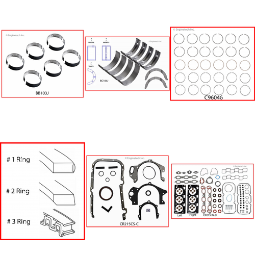 Enginetech RMCR215GP Engine ReMain Kit for 2004-2004 Chrysler 3.5L V6 .010" Over Bore (3.790")