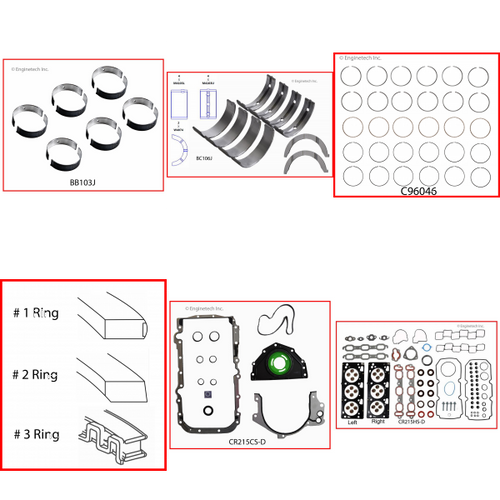 Enginetech RMCR215JP Engine ReMain Kit for 2005-2006 Chrysler 3.5L V6 Standard Bore (3.780")