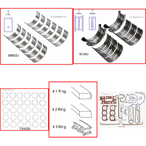 Enginetech RMF171P Engine ReMain Kit for 1983-1986 Ford 171 2.8L V6 .040" Over Bore (3.700")