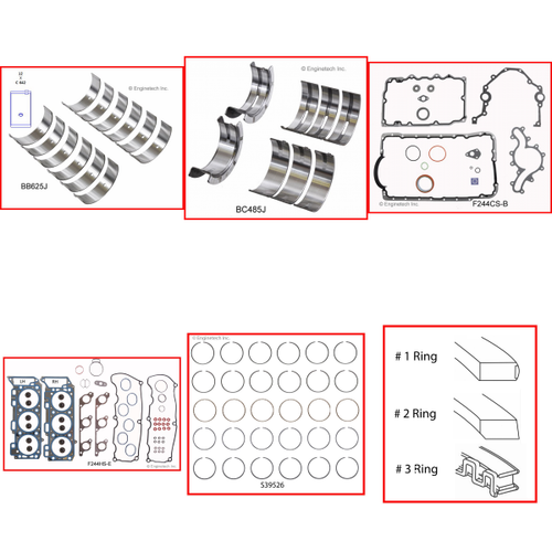 Enginetech RMF244GP Engine ReMain Kit for 2004-2005 Ford 244 4.0L V6 .030" Over Bore (3.985")
