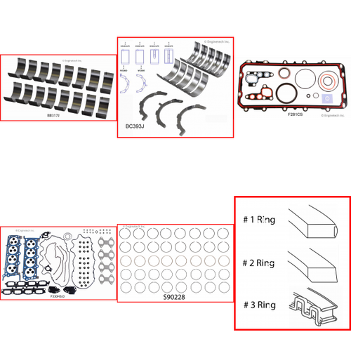 Enginetech RMF330EP Engine ReMain Kit for 2004-2006 Ford 330 5.4L V8 Standard Bore (3.550")