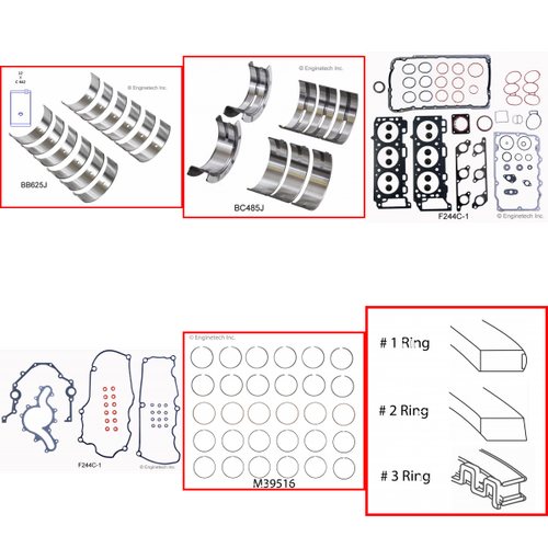 Enginetech RMF244DP Engine ReMain Kit for 2000-2003 Ford 244 4.0L V6 .020" Over Bore (3.975")