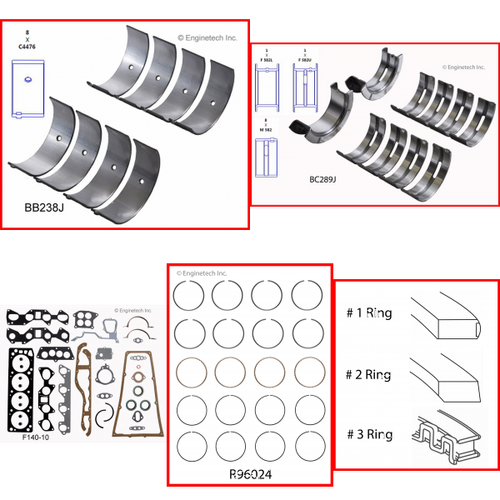 Enginetech RMF140A Engine ReMain Kit for 1974-1984 Ford 140 2.3L 4-Cyl .060" Over Bore (3.840")