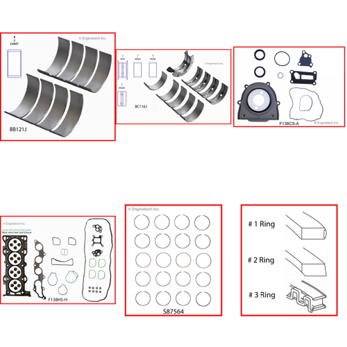 Enginetech RMF138AP Engine ReMain Kit for 2004-2011 Ford 138 2.3L 4-Cyl Standard Bore (3.445")