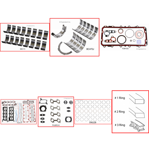Enginetech RMF281QP Engine ReMain Kit for 2004-2008 Ford 281 4.6L V8 .020" Over Bore (3.570")
