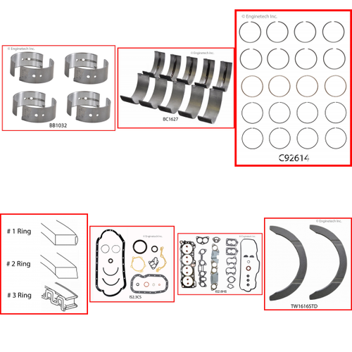 Enginetech RMIS2.6P Engine ReMain Kit for 1988-1997 Isuzu 2.6L 4-Cyl .040" Over Bore (3.685")