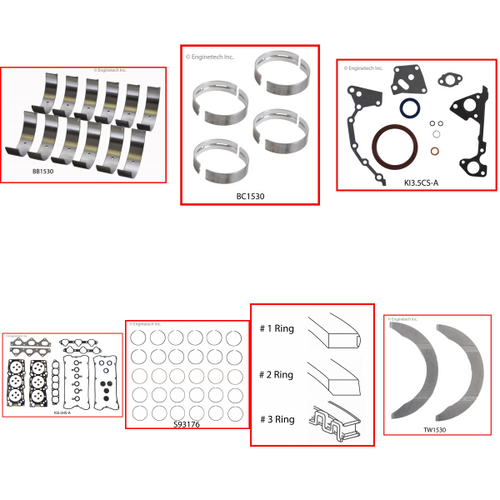 Enginetech RMKI3.5P Engine ReMain Kit for 2002-2006 Kia 3.5L V6 Standard Bore (3.660")