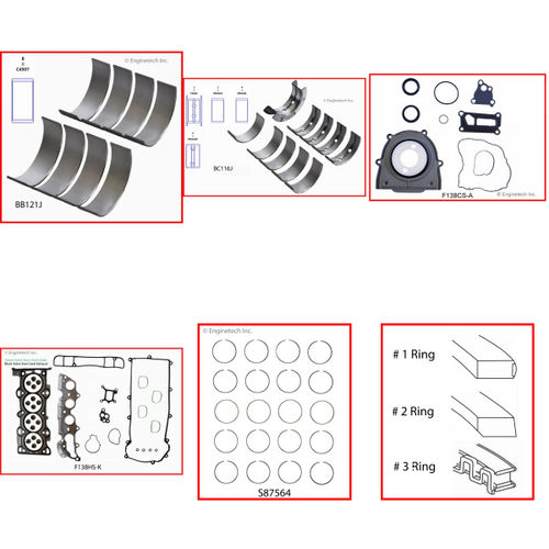 Enginetech RMMA2.3P Engine ReMain Kit for 2003-2005 Mazda 2.3L 4-Cyl .020" Over Bore (3.465")