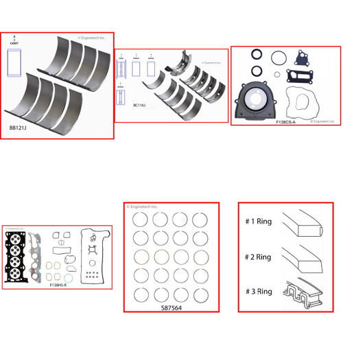 Enginetech RMMA2.3AP Engine ReMain Kit for 2003-2005 Mazda 2.3L 4-Cyl .020" Over Bore (3.465")