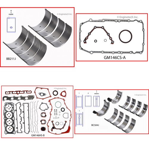 Enginetech RMG146AP Engine ReMain Kit for 1999-2001 Pontiac 146 2.4L 4-Cyl .030" Over Bore (3.575")