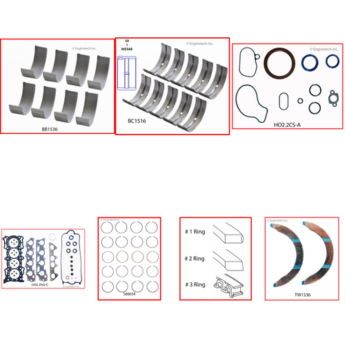 Enginetech RMHO2.3AP Engine ReMain Kit for 1998-2002 Honda 2.3L 4-Cyl Standard Bore (3.385")