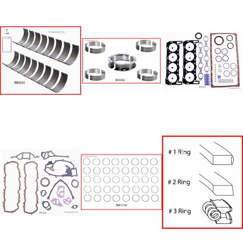 Enginetech RMF445P Engine ReMain Kit for 1989-1994 International 445 7.3L V8 .040" Over Bore (4.150")