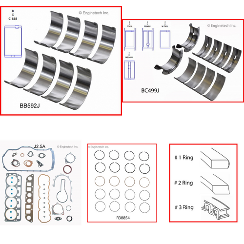 Enginetech RMJ150D Engine ReMain Kit for 1991-1993 Jeep 150 2.5L 4-Cyl .040" Over Bore (3.915")