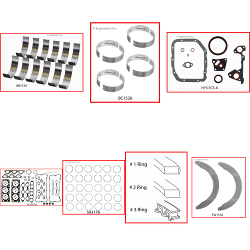 Enginetech RMHY3.5P Engine ReMain Kit for 2002-2006 Hyundai 3.5L V6 Standard Bore (3.660")