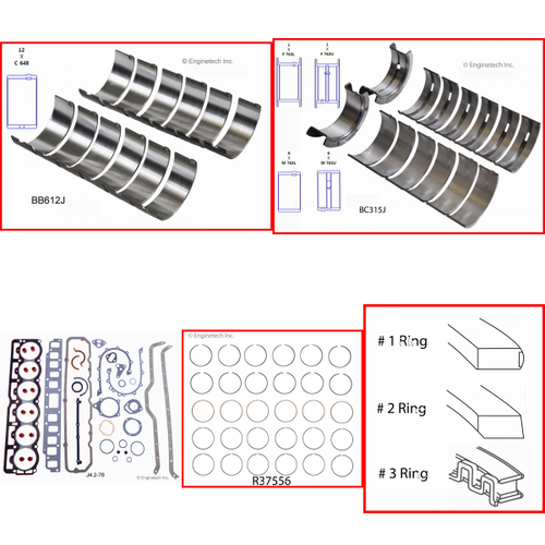 Enginetech RMJ258B Engine ReMain Kit for 1986-1990 Jeep 258 4.2L V6 Standard Bore (3.750")