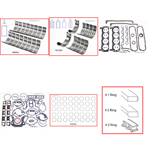 Enginetech RMF351WGP Engine ReMain Kit for 1987-1993 Ford 351 5.8L V8 Standard Bore (4.000")