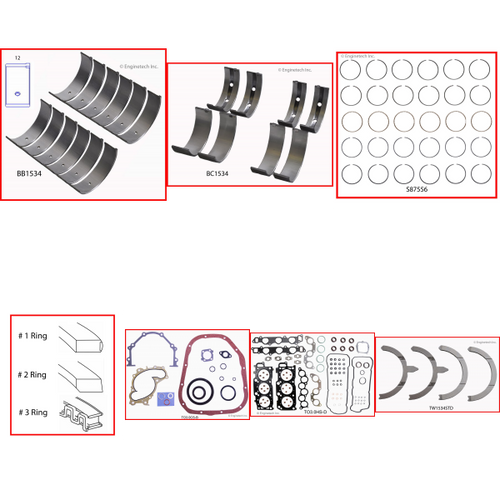 Enginetech RMTO3.0DP Engine ReMain Kit for 2000-2003 Toyota 3.0L V6 .020" Over Bore (3.465")