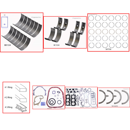 Enginetech RMTO3.0CP Engine ReMain Kit for 1999-2006 Toyota 3.0L V6 .040" Over Bore (3.485")