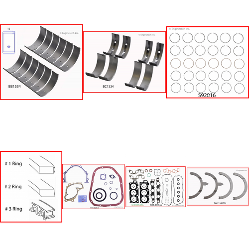 Enginetech RMTO3.3P Engine ReMain Kit for 2004-2010 Toyota 3.3L V6 Standard Bore (3.620")