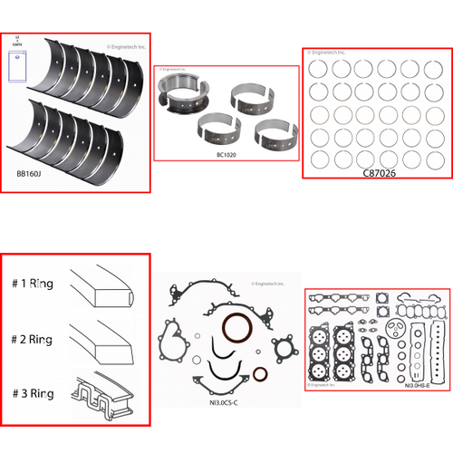 Enginetech RMNI3.0FP Engine ReMain Kit for 1990-1997 INFINITI 3.0L V6 .020" Over Bore (3.445")